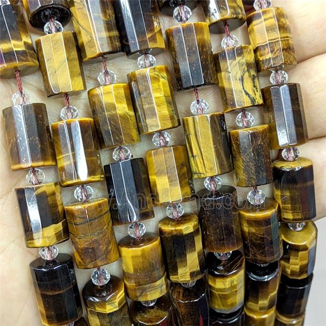 Natural Tiger Eye Stone Tube Beads
