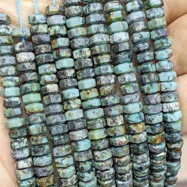 Natural African Turquoise Hexagon Beads