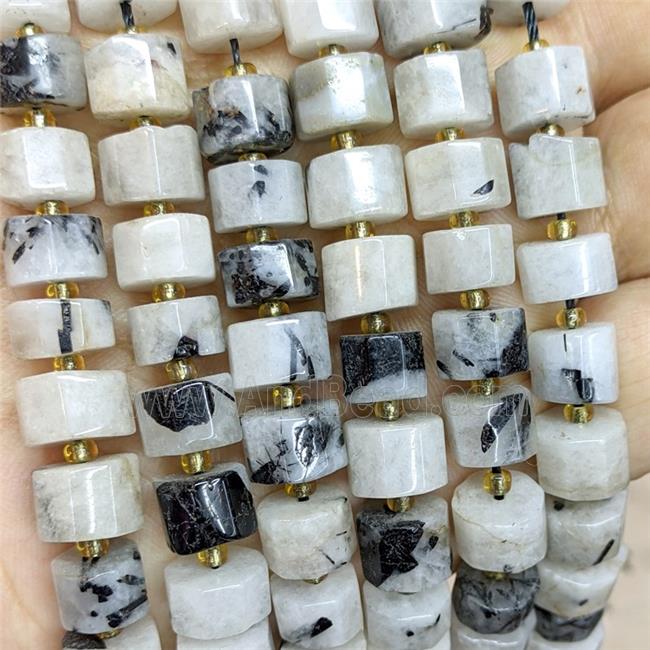 Natural Black Rutilated Quartz Heishi Beads