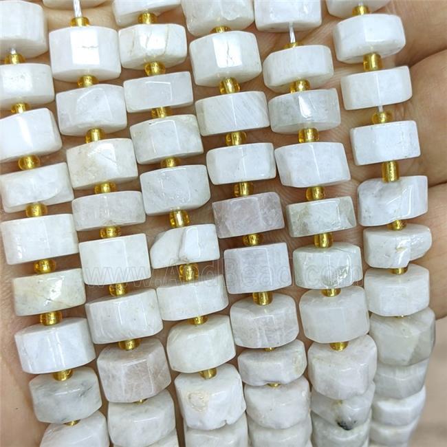 Natural White Moonstone Heishi Beads