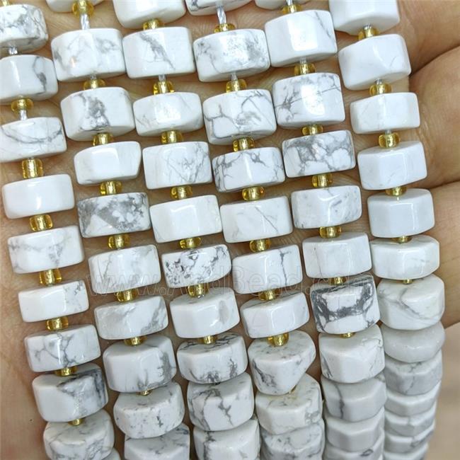 Natural White Howlite Turquoise Heishi Beads
