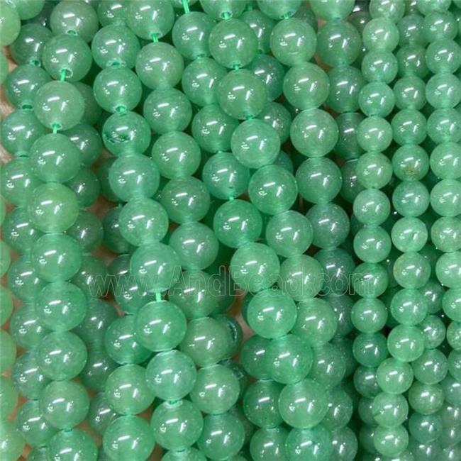 Natural Green Aventurine Beads Smooth Round