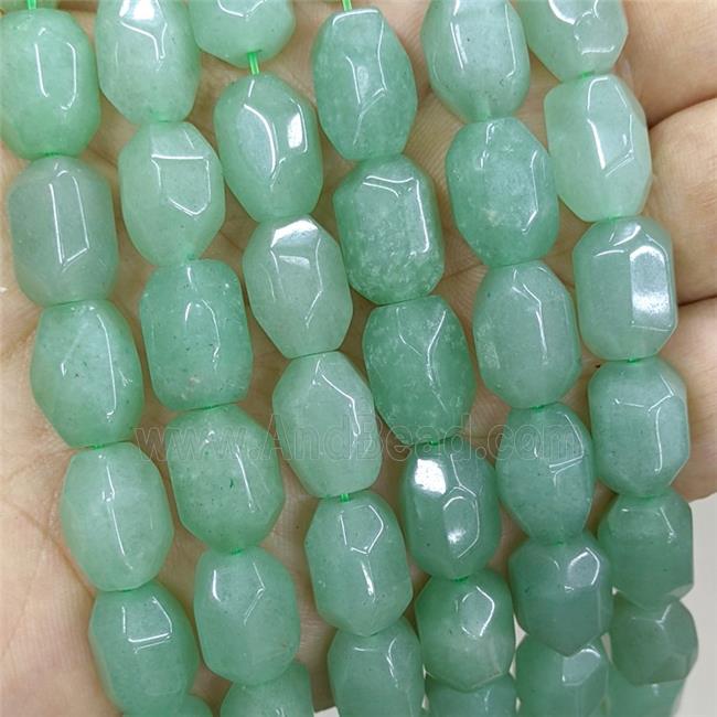 Natural Green Aventuine Prism Beads