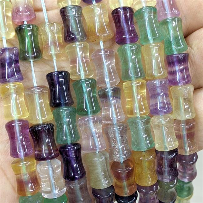Natural Fluorite Bamboo Beads Multicolor
