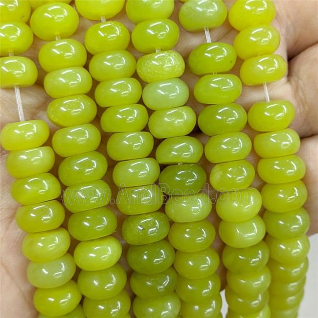 Natural Lemon Jade Beads Smooth Rondelle