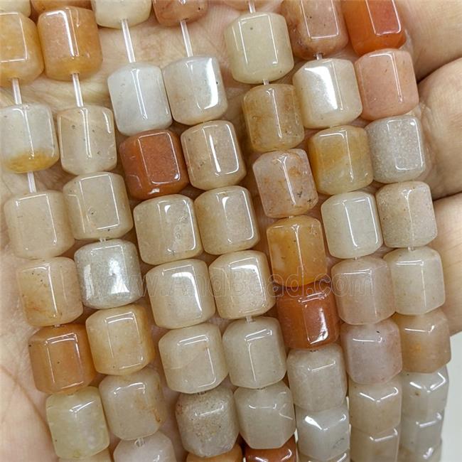 Natural Red Aventurine Prism Beads