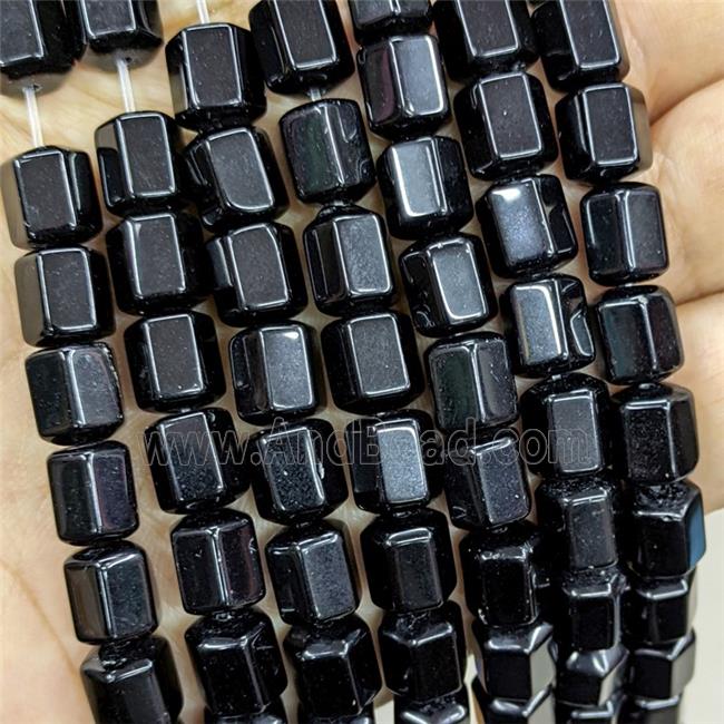 Natural Black Obsidian Prism Beads