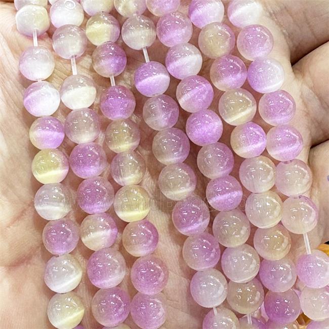 Cat Eye Round Beads Smooth Dye