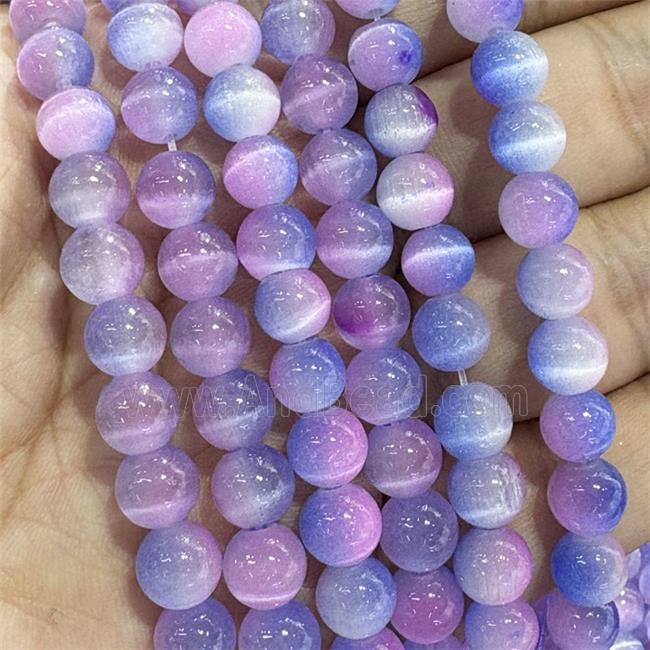 Cat Eye Round Beads Smooth Dye