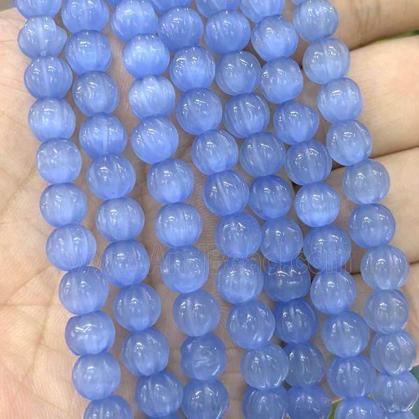 Cats Eye Pumpkin Beads Blue Dye