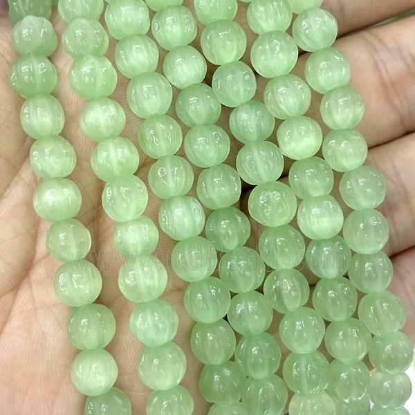 Cats Eye Pumpkin Beads Lt.green Dye