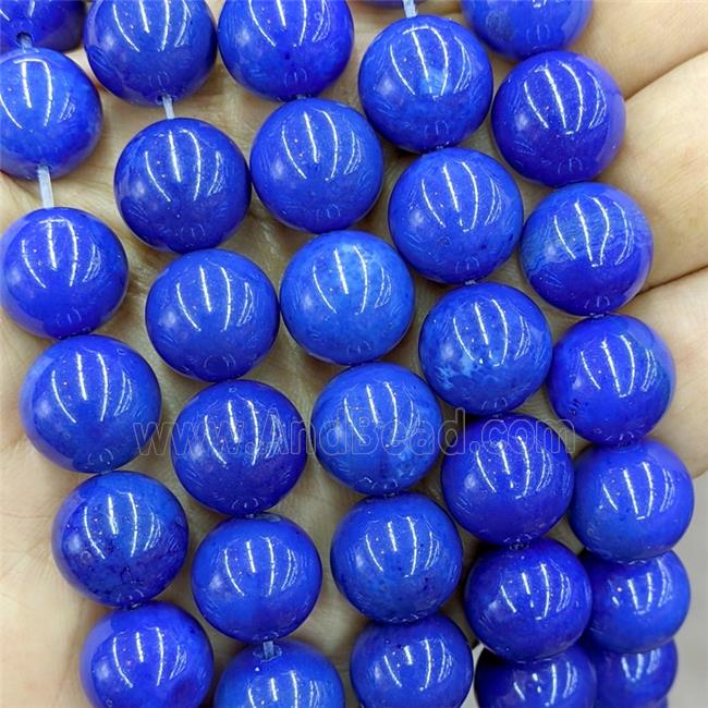 Royalblue Dye Agate Round Beads Smooth