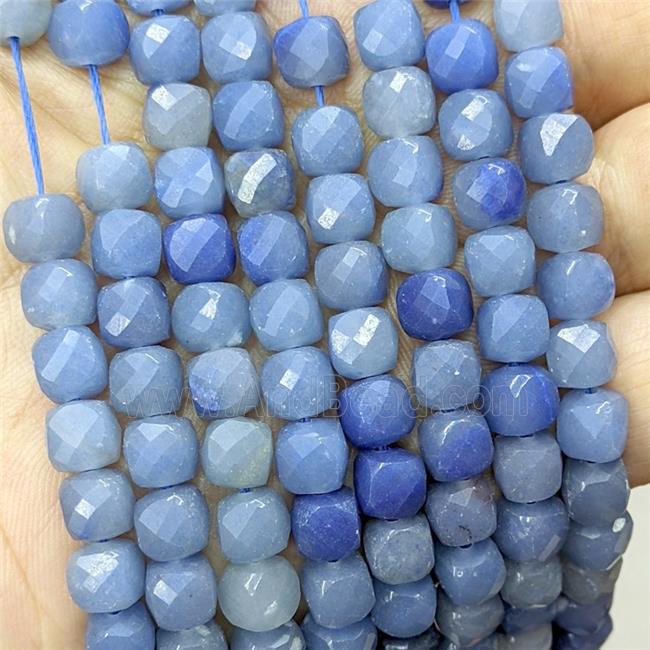 Natural Blue Aventurine Beads Faceted Cube