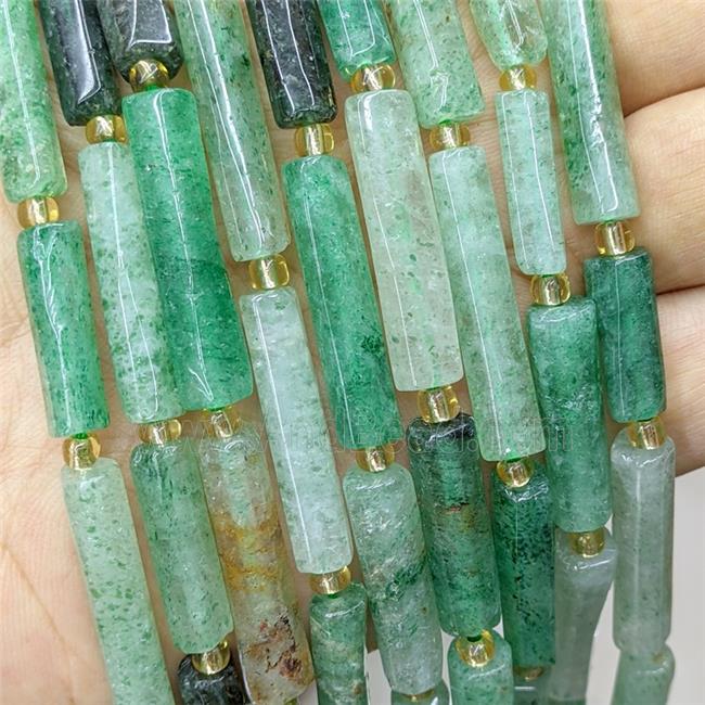 Natural Green Strawberry Quartz Beads Tube