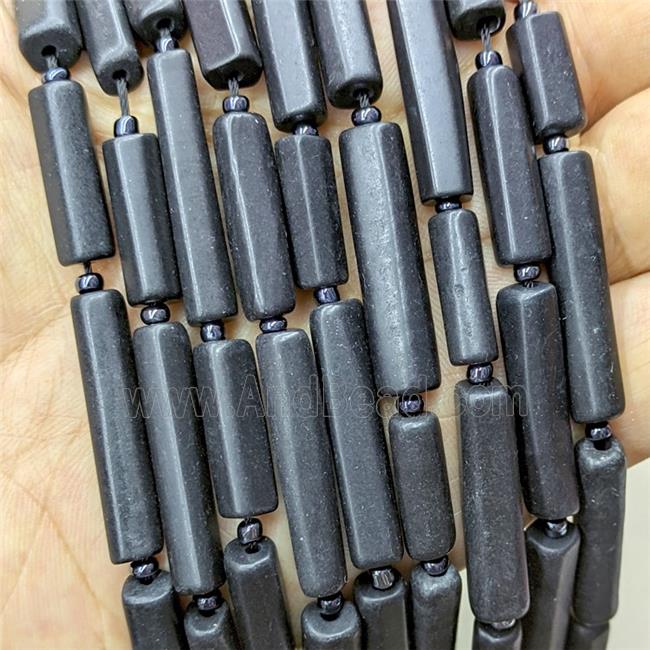 Natural Black Shungite Beads Tube