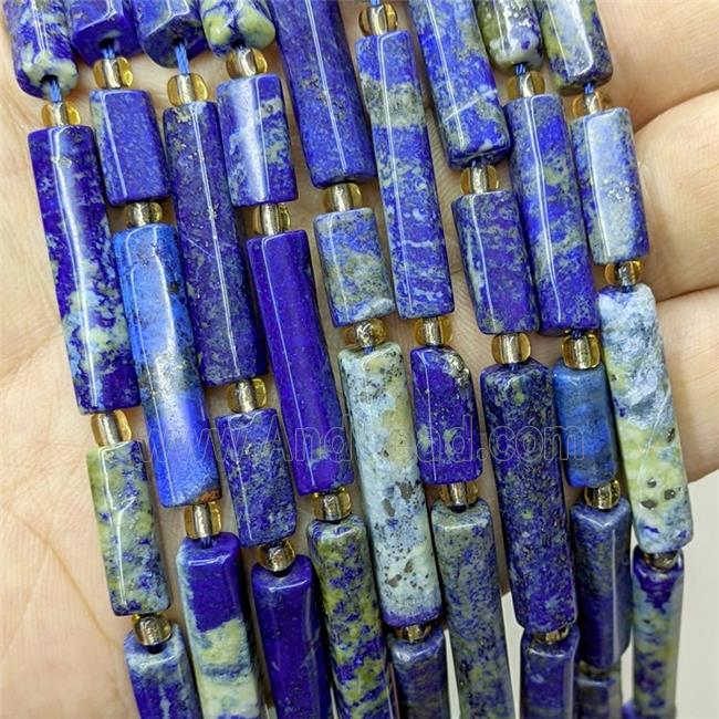 Natural Blue Lapis Lazuli Tube Beads