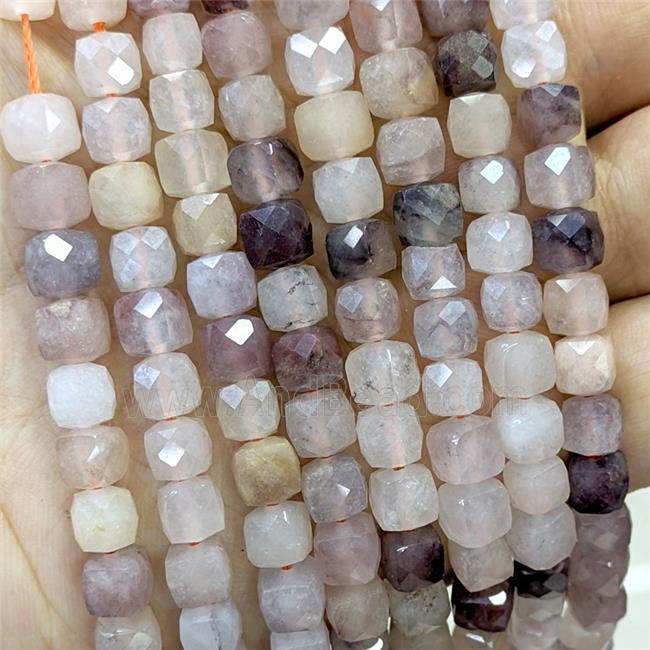 Natural Violet Jasper Beads Faceted Cube