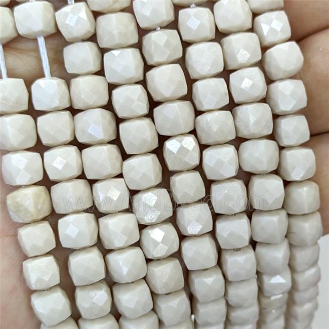 Natural River Jasper Beads Faceted Cube