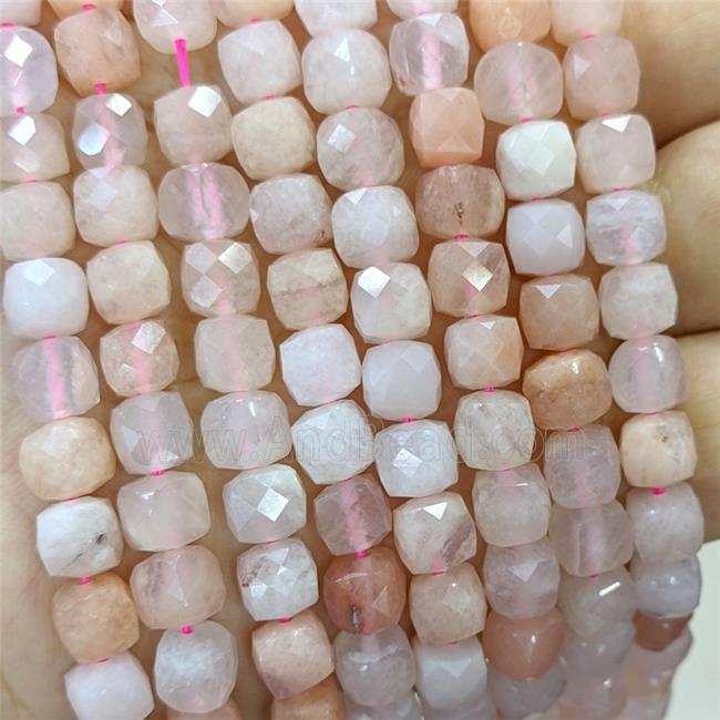 Natural Pink Aventurine Beads Faceted Cube