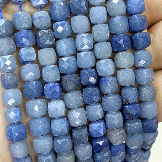 Natural Blue Aventurine Beads Faceted Cube