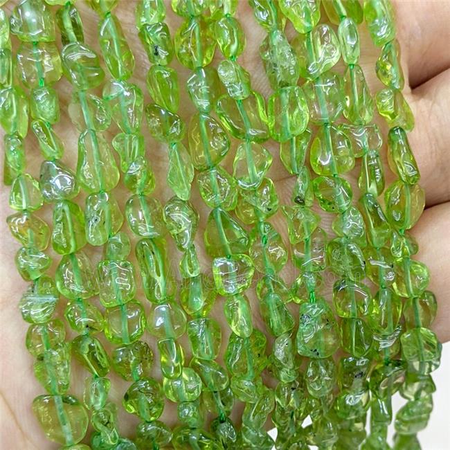 Natural Green Peridot Chip Beads Freeform