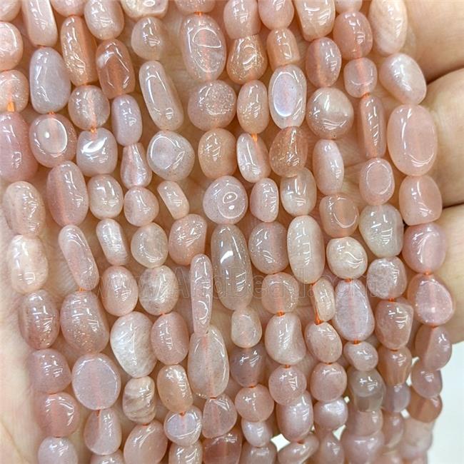 Natural Peach Moonstone Chip Beads Freeform