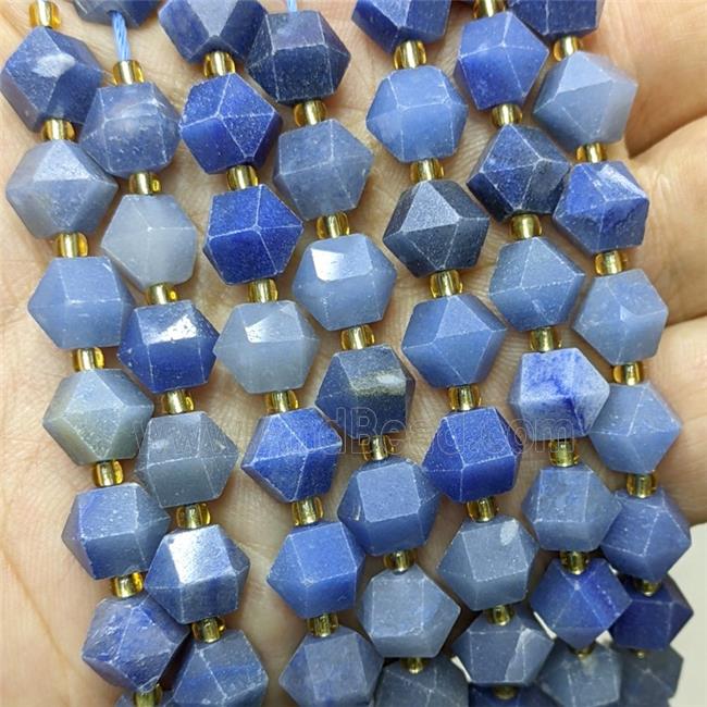 Natural Blue Aventurine Beads Cutted Bicone