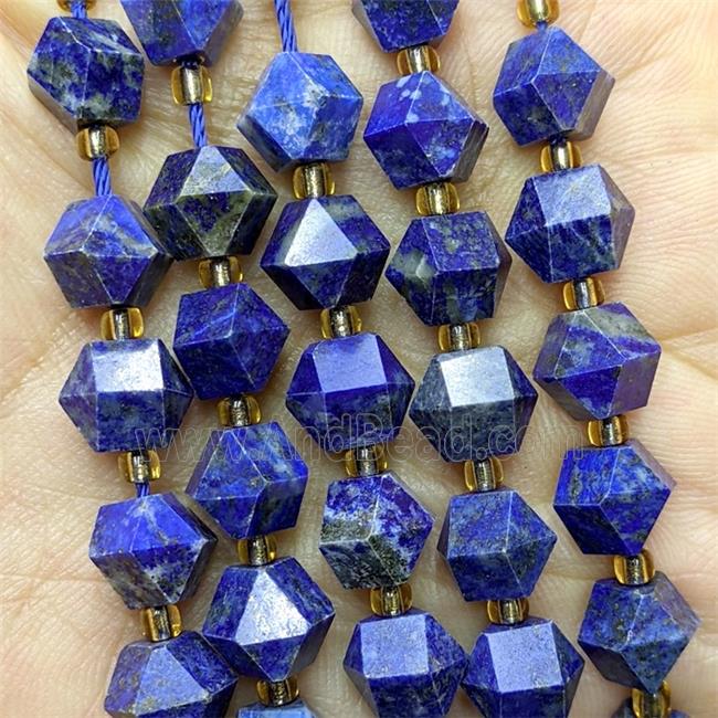 Natural Blue Lapis Lazuli Beads Cutted Bicone