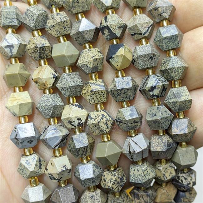Natural Chohua Jasper Beads Cutted Bicone