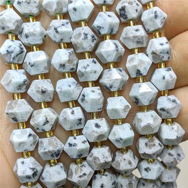 Natural Kiwi Jasper Beads Cutted Bicone