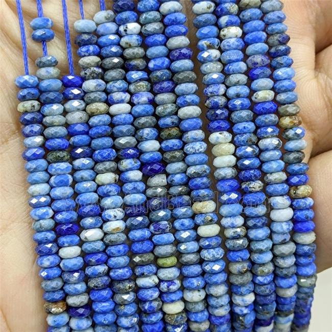 Natural Blue Lapis Lazuli Beads Faceted Rondelle