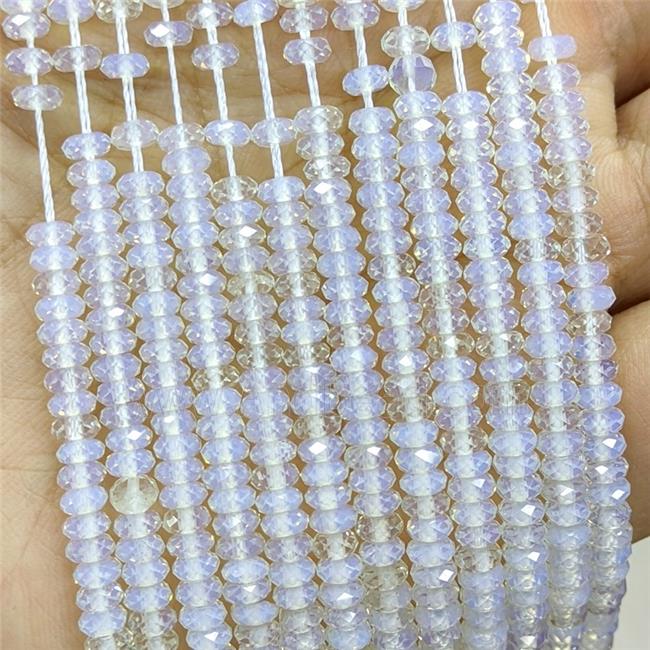 White Opalite Beads Faceted Rondelle