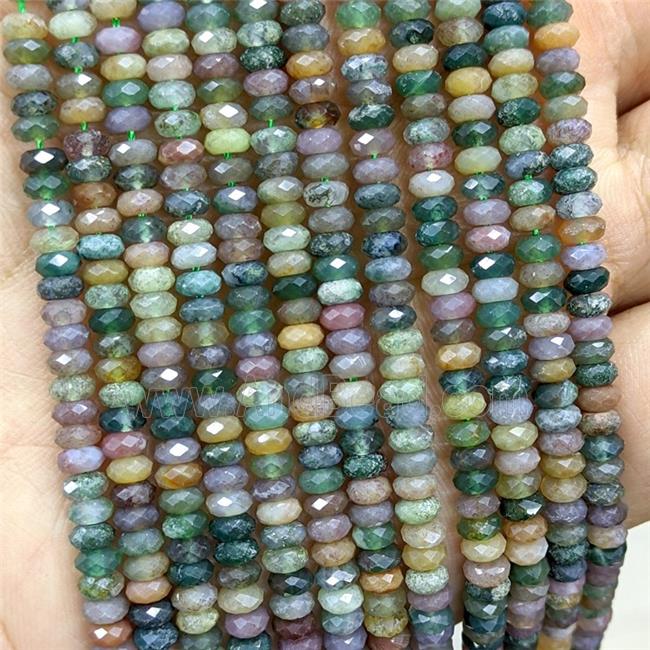 Natural Indian Agate Beads Faceted Rondelle
