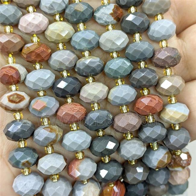 Natural Ocean Jasper Beads Faceted Rondelle