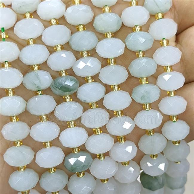 Natural Chinese Nephrite Jade Beads Faceted Rondelle