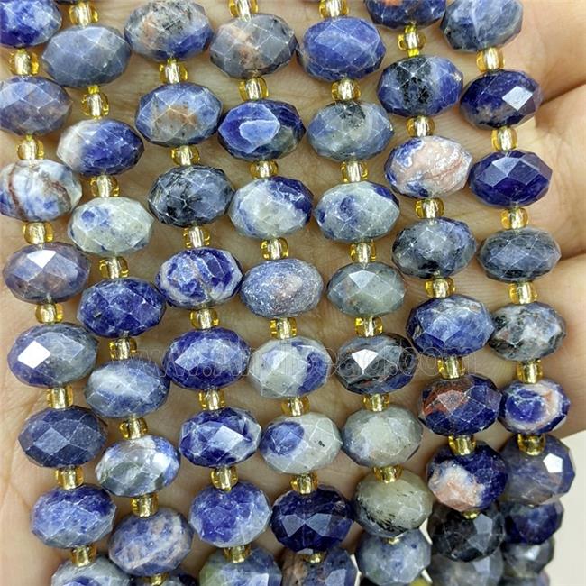 Natural Blue Sodalite Beads Faceted Rondelle