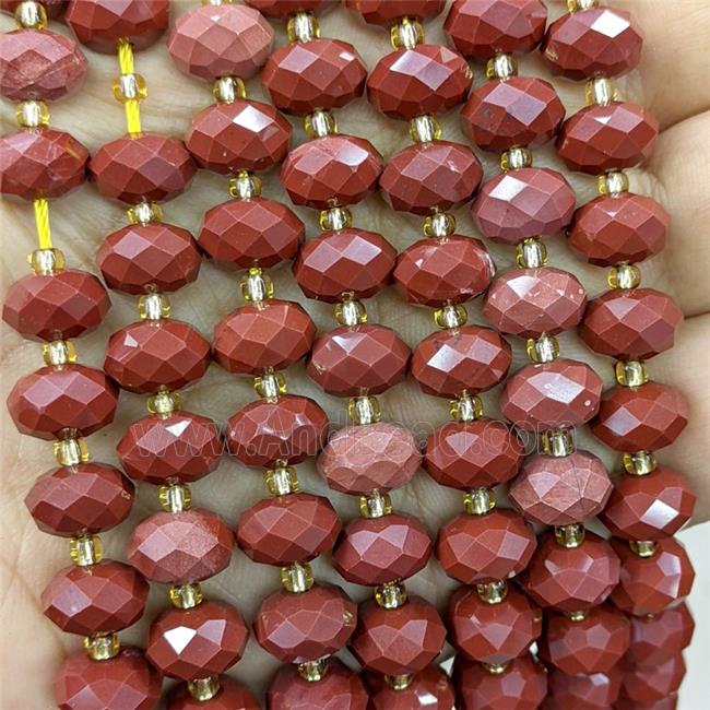 Natural Red Jasper Beads Faceted Rondelle
