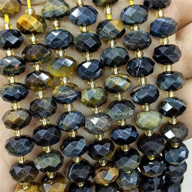 Yellowblue Tiger Eye Stone Beads Faceted Rondelle