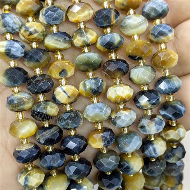 Fancy Tiger Eye Stone Beads Faceted Rondelle