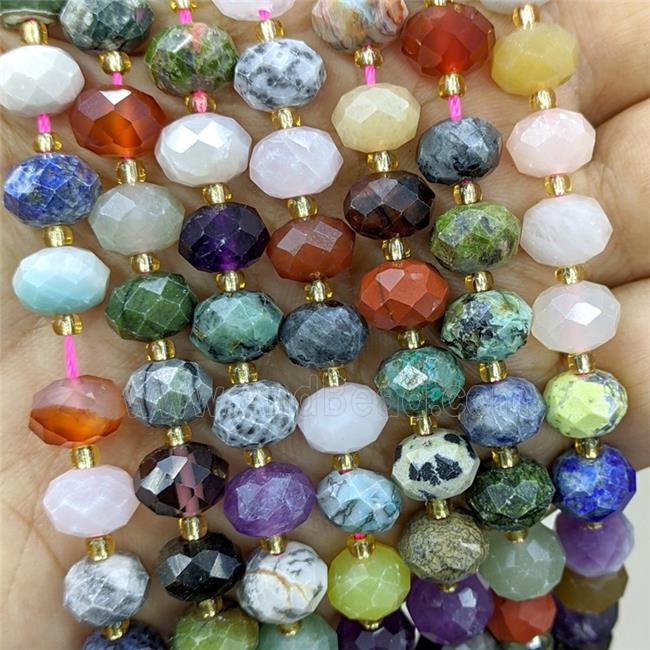 Mix Gemstone Beads Faceted Rondelle