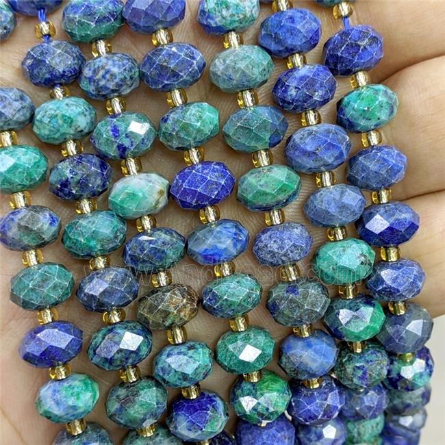 Azurite Beads Faceted Rondelle Dye