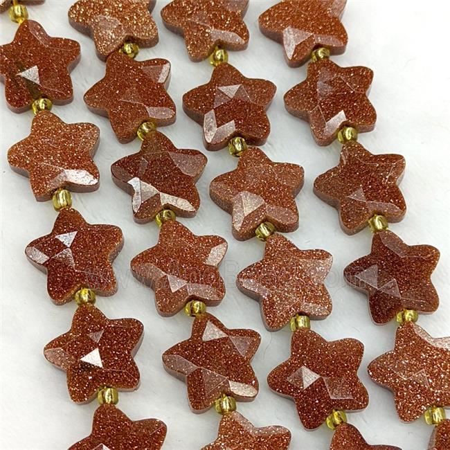 Golden Sandstone Star Beads Faceted