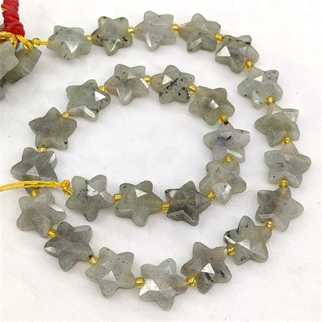 Natural Labradorite Star Beads Faceted