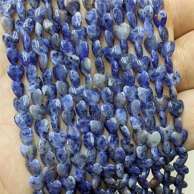 Natural Blue Sodalite Heart Beads