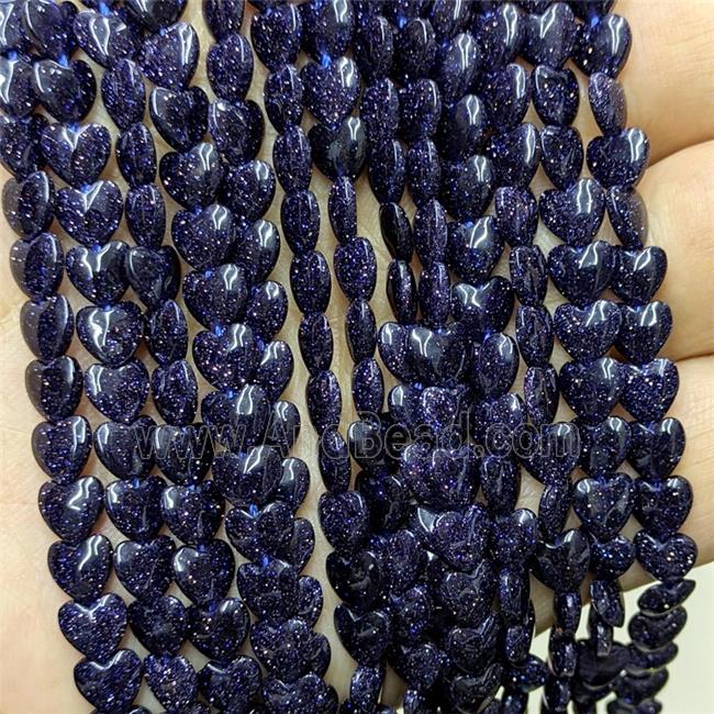 Blue Sandstone Heart Beads