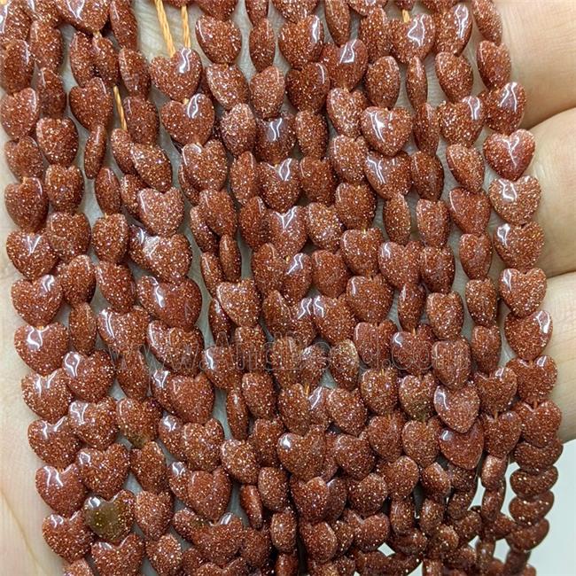 Golden Sandstone Heart Beads