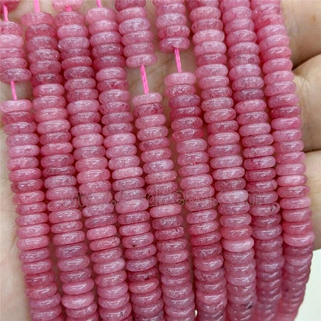 Jade Heishi Beads Pink Dye