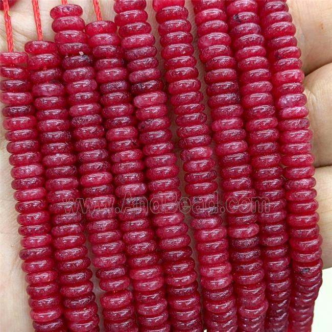 Jade Heishi Beads Red Ruby Dye