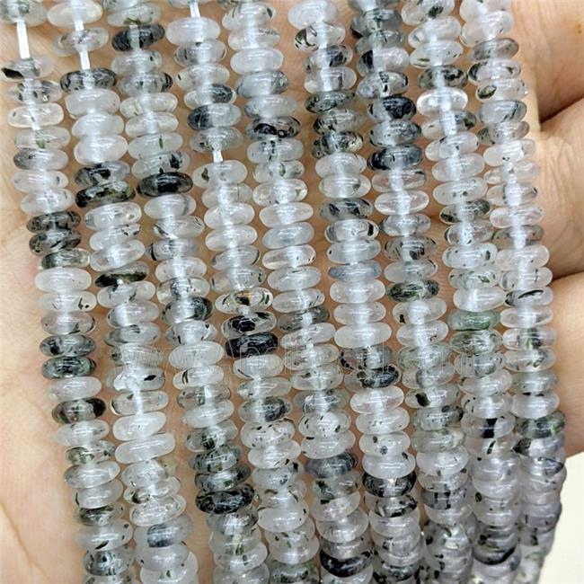 Pitaya Quartz Heishi Beads Black Spots