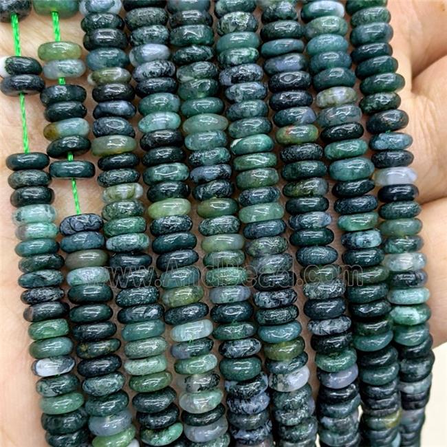 Natural Green Moss Agate Heishi Beads
